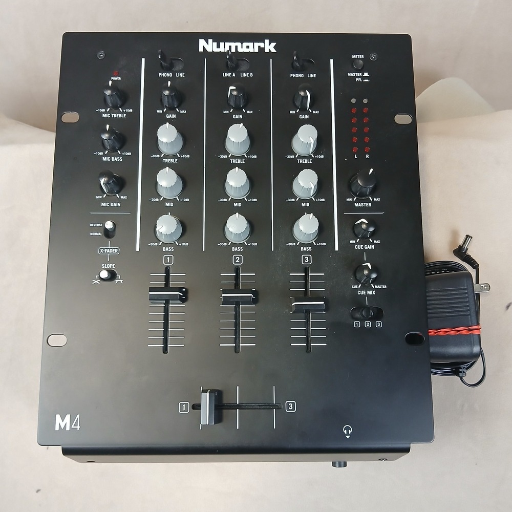 Numark M4 4 Channel Analog Rack Mount DJ Mixer 3 Band EQ 2 Buses
